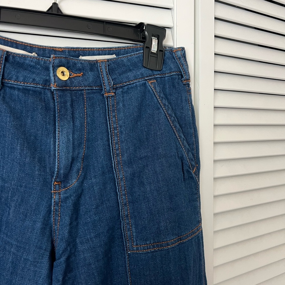Anthropologie Pilcro And The Letterpress Flare Wide Leg Denim Jeans Size 26 - Picture 5 of 12